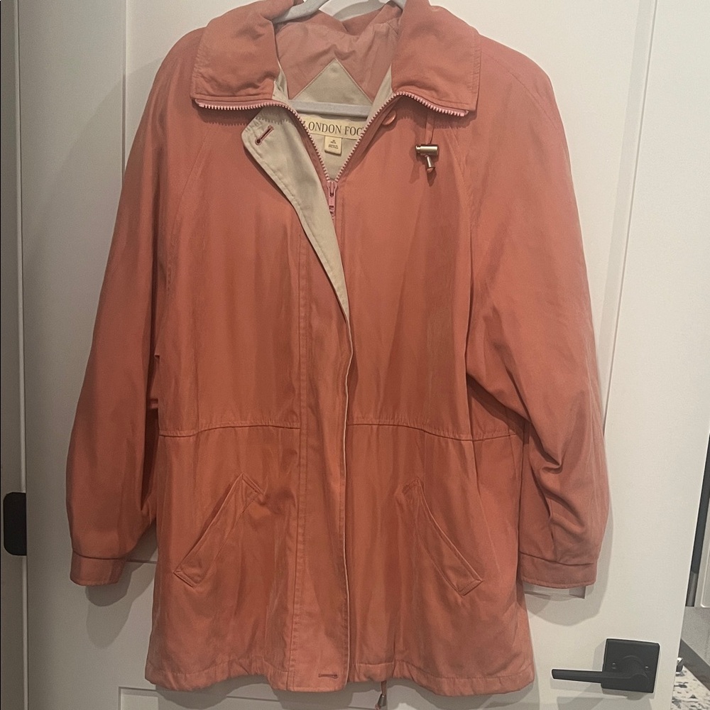Vintage London Fog Women's Coral Utility Jacket with Zip and Pockets